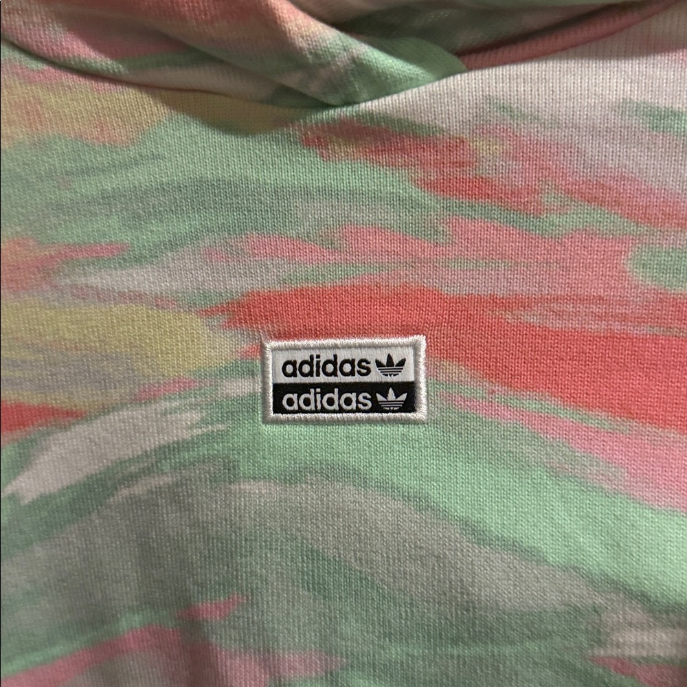 Adidas Pastel Tie-Dye Cropped Hoodie